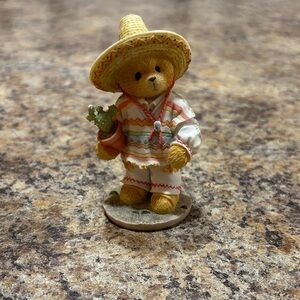 Cherished Teddies Bear in Colorful Poncho and Sombrero